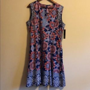 Blue and Orange Print Sundress